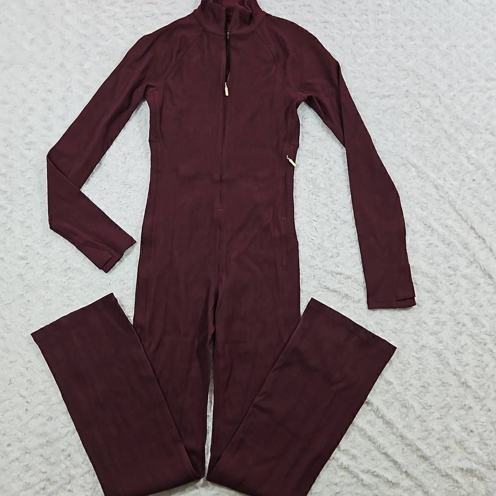 Athleta x Alicia Keys Small Goddess Bodysuit Red Spiced Jumpsuit Womens 450639